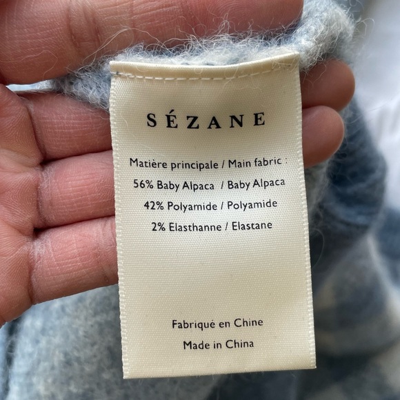 Becky Sweater Checkered Ecru / Vintage Blue XS - Picture 6 of 6